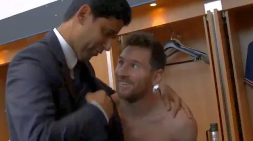 Nasser Al-Khelaifi l-a felicitat personal pe Lionel Messi în vestiar, după PSG – Manchester City! Ce i-a spus argentinianului | VIDEO