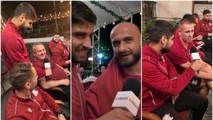 ProSport și-a luat reporter de Liga 1! Lucian Goge a „furat” microfonul și le-a pus întrebări incomode colegilor de la Rapid! Imagini superbe de la petrecerea giuleștenilor | VIDEO EXCLUSIV