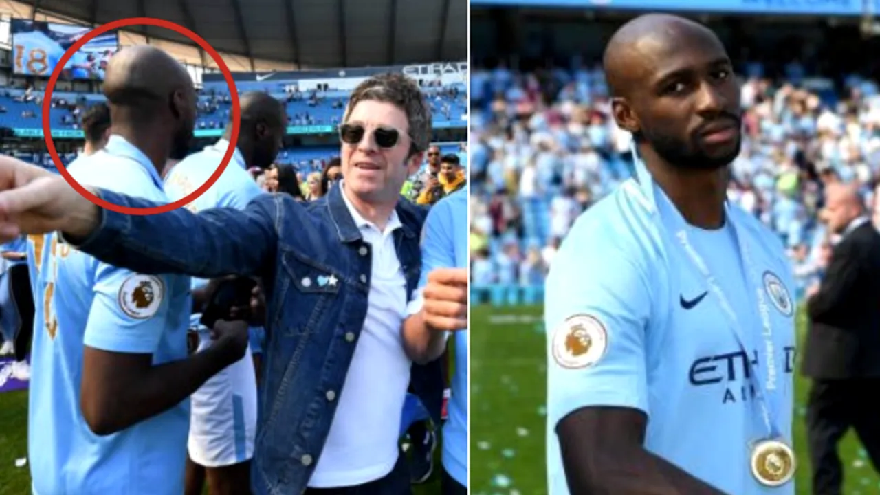 I se citește fericirea pe față. Momente comice la petrecerea lui City: fotbalistul a primit medalia de campion, deși joacă pentru Everton | FOTO