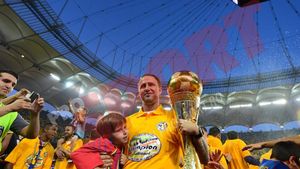 Reghecampf: "Incredibilă seară! Îi dedicăm trofeul lui Becali! Suntem alături de el!"