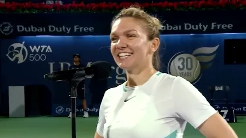Simona Halep, pusă pe glume după ce a învins-o pe Gabriela Ruse în optimi la Dubai: „Ce bătrână sunt!” VIDEO