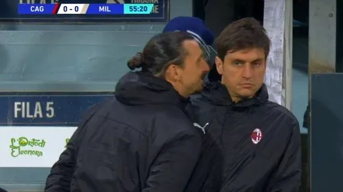 Moment amuzant cu Zlatan Ibrahimovic și Ciprian Tătărușanu în prim-plan! Cei doi au izbucnit în râs la meciul Cagliari - AC Milan | VIDEO
