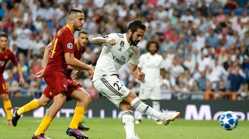 Ronaldo și mai cum? Real Madrid strivește AS Roma la primul meci în Ligă fără portughez. Isco și Bale strălucesc pe Bernabeu, Mariano înscrie superb