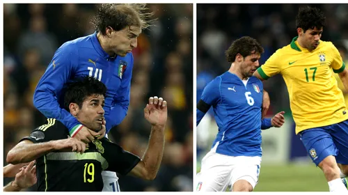 Italia, marea coincidență pentru Diego Costa. Atacantul lui Atletico a debutat în naționalele Braziliei și Spaniei contra „Squadrei Azzurra”