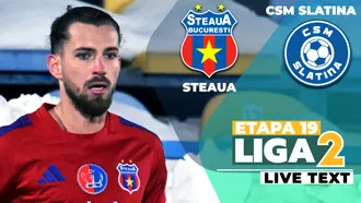 Steaua învinge Slatina și egalează ultimele două clasate pe pozițiile calificabile în play-off. Oltenii au terminat meciul cu om eliminat