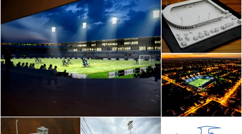 GALERIE FOTO | Autoritățile din Satu Mare au prezentat macheta noului stadion al Olimpiei.** Arena ar trebui să aibă 14 mii de locuri și să coste 16 milioane de euro