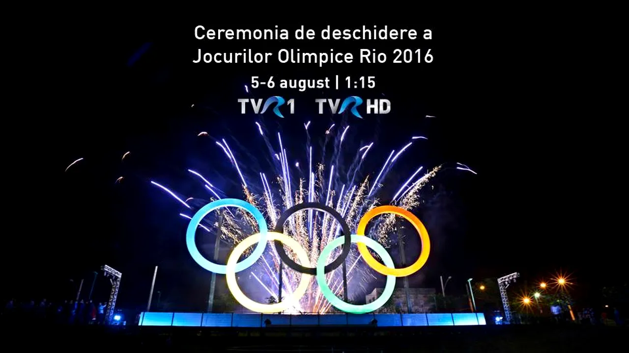 Televiziunea Română a anunțat 700 de ore de transmisie LIVE de la Jocurile Olimpice de la Rio. Ceremonia de deschidere este vineri noapte, de la ora 2:00