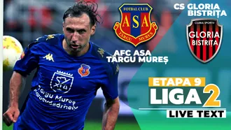 AFC ASA Târgu Mureș, victorie la pas contra CS Gloria Bistrița! A luat trei puncte și a urcat pe locul 4 în Liga 2