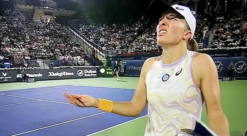 Lovitură de teatru în finala turneului de la Dubai: Iga Swiatek, învinsă fără drept de apel de numărul 30 WTA! De ce s-a certat cu arbitrul | VIDEO