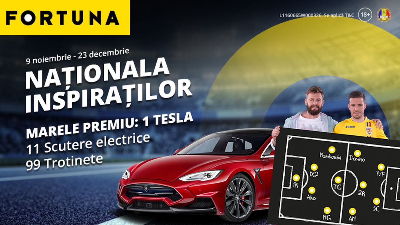 (P) Intră în Naționala Inspiraților! Câștigă o mașină Tesla și alte 110 premii