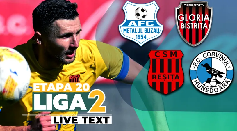 Metalul Buzău – CS Gloria Bistrița se dispută ACUM. Gol și penalty apărat în primul sfert de oră. Puțin mai târziu are startul și ACSM Reșița – Corvinul Hunedoara