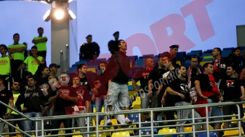 Fanii lui Vardar, întâmpinați cu pumni și un cor de fluierături. Stewarzii au intervenit după gestul lor. FOTO: Ce i-a înnebunit