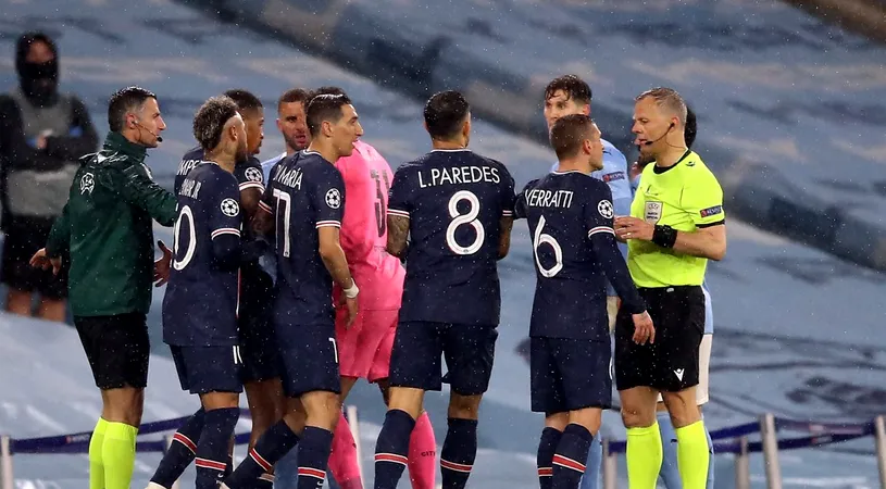 Scandal imens după Manchester City - PSG! Arbitrul, acuzat că i-a insultat pe jucătorii campioanei Franței: „Mi-a spus să te f**!”