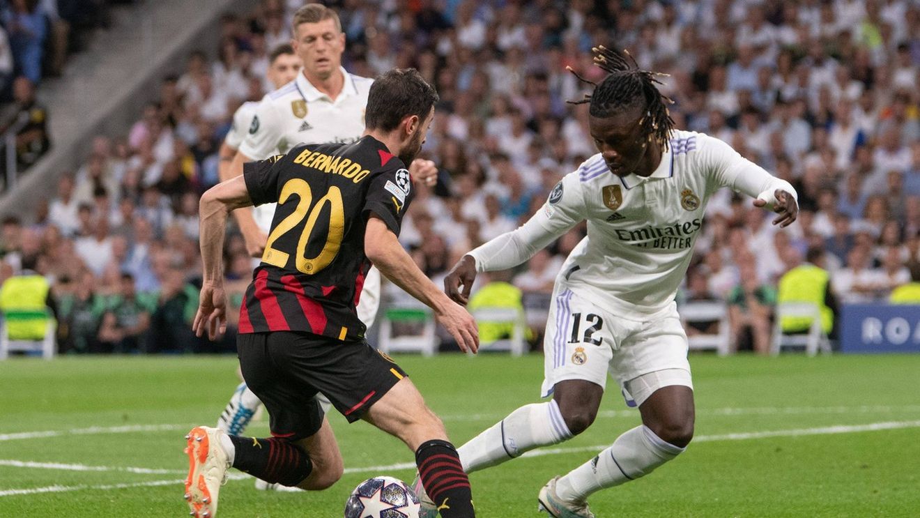 Prima controversă legată de arbitraj la Real Madrid - Manchester City! Bernardo Silva a avut o intrare dură asupra lui Camavinga, dar nu a primit nici măcar cartonașul galben! Merita eliminat? | FOTO