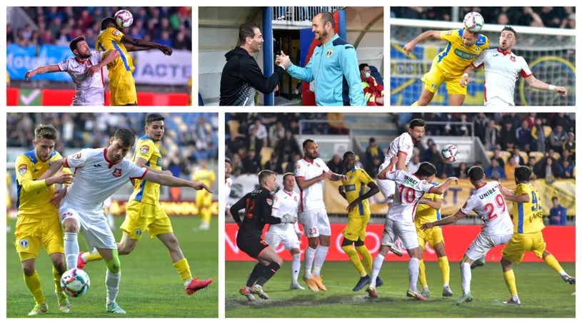 ”Dreptunghiul verde” de pe ”Ilie Oană”, transformat în tablă de șah! Primele clasate Petrolul și FC Hermannstadt, zgârcite cu fotbalul