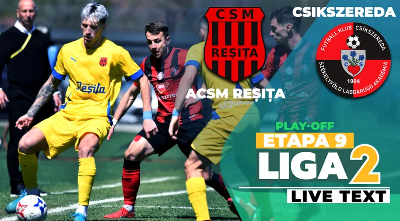 Remiză spectaculoasă în Valea Domanului, între ACSM Reșița și Csikszereda. Echipa lui Stoican rămâne pe ultimul loc în play-off, ciucanii au uitat să câștige