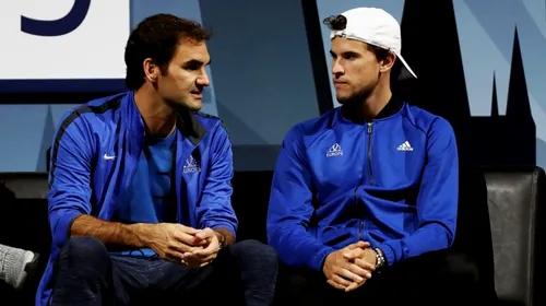 Turneul Campionilor | Încă o execuție în direct: cum s-a încheiat duelul supraviețuirii dintre Roger Federer și Dominic Thiem. CR7 a predat ștafeta, în tribună, unui fost coleg din echipa Galacticilor | FOTO