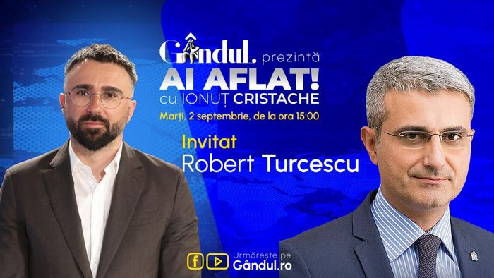 „Ai Aflat! cu Ionuț Cristache” începe marți, 2 septembrie, de la ora 15.00, live pe Gândul. Invitat: Robert Turcescu