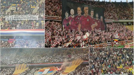 FOTO | Cum se pot contra două galerii și fără să împartă pumni: ironii, contra-mesaje și cinstirea gloriilor. Toate bannerele afișate de suporteri în timpul meciului Steaua - Academia Rapid

