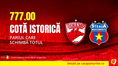 Dinamo-Steaua, premieră istorică. Un singur pariu și ești bogat pe viață