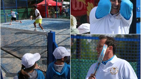 BRD Năstase Țiriac Trophy | FOTO: Andrei Pa(d)el face ravagii cu reverul și cu racheta compactă. Pavel a fost antrenor de padel pentru câteva minute
