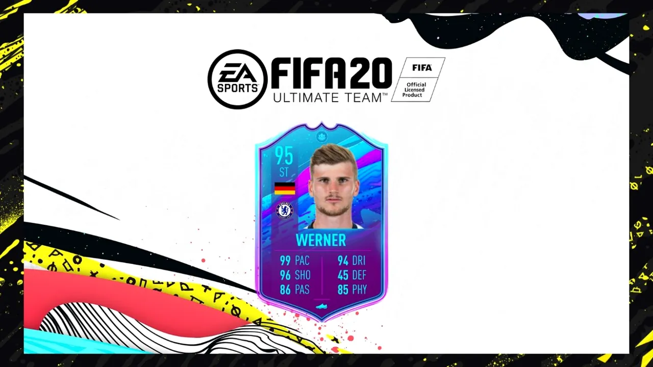 Noul atacant de la Chelsea a primit un card fantastic în FIFA 20! Timo Werner are o viteza de 99 și poate fi obținut gratuit. Lista de cerințe