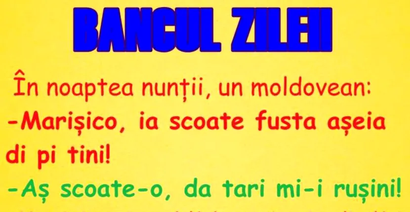 Bancul zilei: În noaptea nunții, un moldovean în pat cu soția