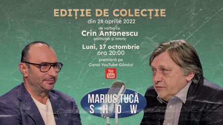 Marius Tucă Show începe luni, 17 octombrie, de la ora 20.00, live pe gândul.ro cu o nouă ediție de colecție