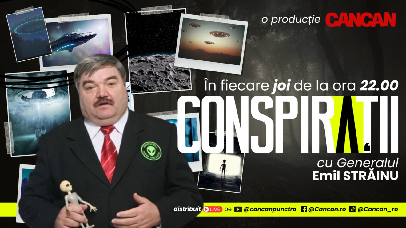 Ești pregătit să afli adevăruri care îți vor schimba perspectiva asupra lumii? "Conspirații cu Generalul Emil Străinu" este noua emisiune care te va ține cu sufletul la gură în fiecare joi, de la ora 22:00, LIVE pe canalul de YouTube CANCAN.ro