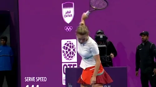 Simona Halep a răbufnit în timpul meciului de coșmar cu Caroline Garcia de la Doha: „Nu se poate!” De ce s-a răzbunat pe rachetă
