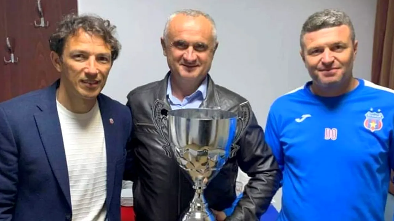 Apariție-surpriză la petrecerea Stelei! Fostul comandant al CSA, Mădălin Hîncu, a venit să se pozeze cu trofeul pentru promovarea în Liga 2! FOTO EXCLUSIV