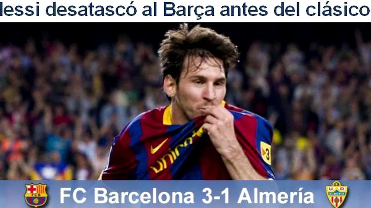 Messi, dublă cu Almeria!** Barcelona, repetiție pentru El Clasico