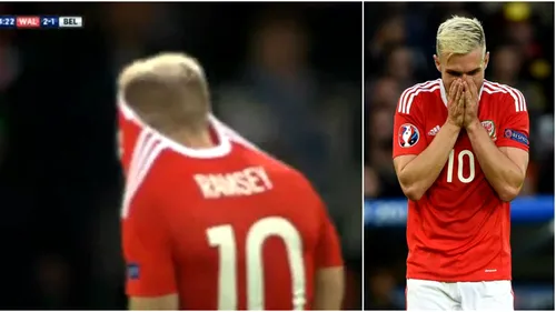 Ce gest stupid! Ramsey a fost omul meciului cu Belgia, dar a suferit o dramă! FOTO | Momentul în care și-a dat seama că va RATA semifinala cu Portugalia