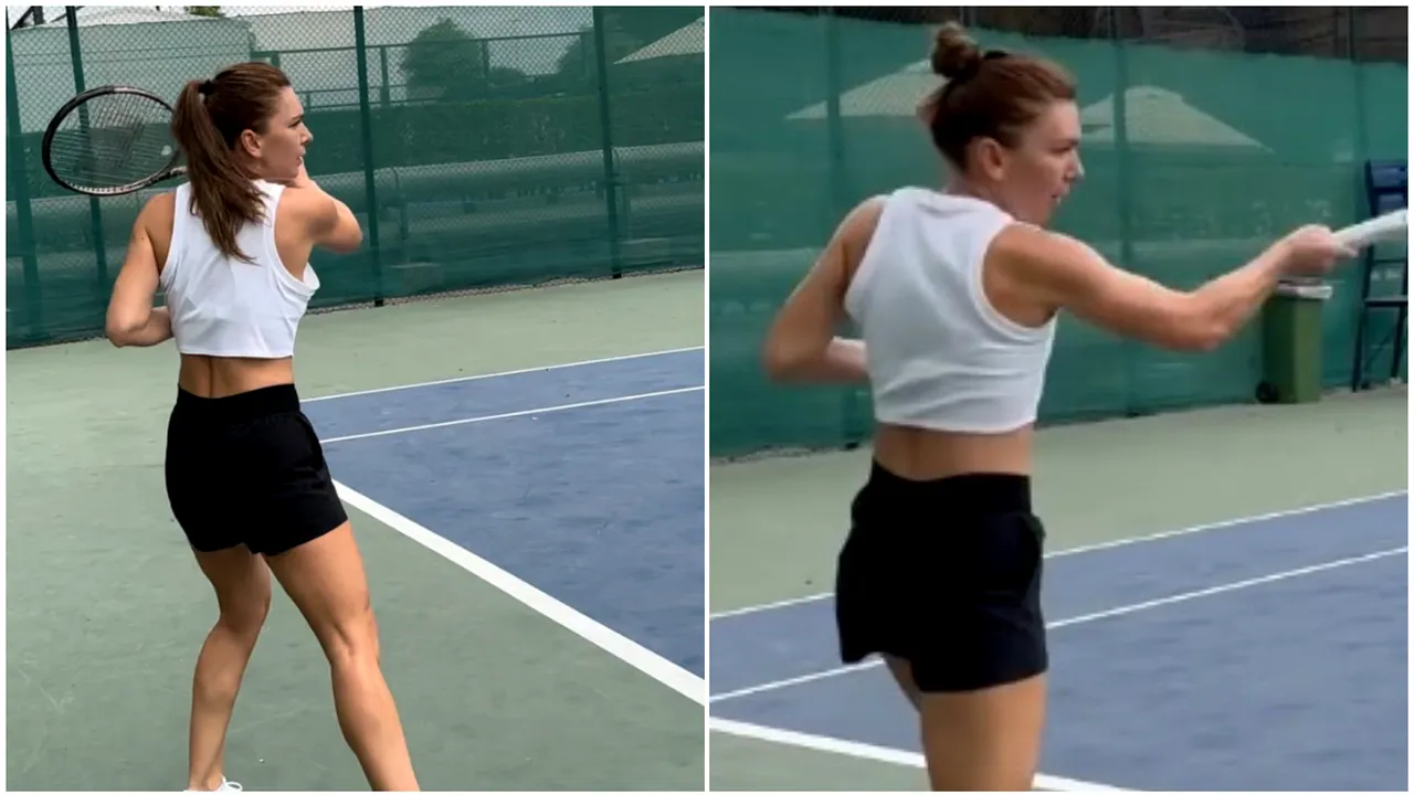 Simona Halep, într-o formă incredibilă deși a stat pe bară în ultimul an! Românca a apărut cu abdomenul la vedere la ultimul antrenament și i-a dat pe spate pe fani | FOTO & VIDEO