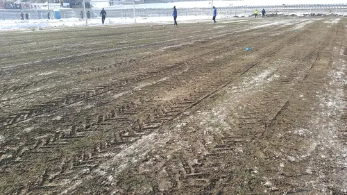 Ireal! FOTO | Au intrat cu tractorul pe teren și au făcut haos înainte ca Rapidul să-i umilească: 