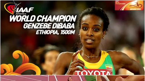CM DE ATLETISM | Primul aur pentru Etiopia la 1.500 m feminin: recordmena mondială, Genzebe Dibaba, a câștigat cea mai lentă finală din istoria competiției. Campioana mondială din 2011 a terminat cursa într-un pantof