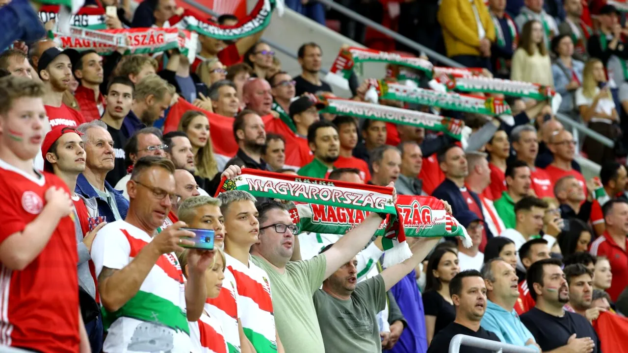 Imagini halucinante de pe Puskas Arena din Budapesta: maghiarii au afișat steagul Ungariei Mari în amicalul cu Estonia, așa cum au anunțat