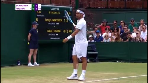 Moment revoltător petrecut la Wimbledon! Fognini s-a enervat dintr-un motiv ciudat și a amenințat: „La naiba, englezilor! Sper ca o bombă să explodeze aici” VIDEO