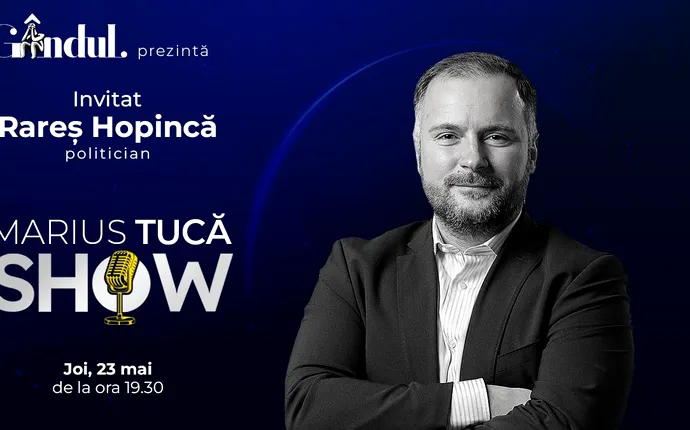 Marius Tucă Show începe joi, 23 mai, de la ora 19.30, live pe gândul.ro. Invitat: Rareș Hopincă