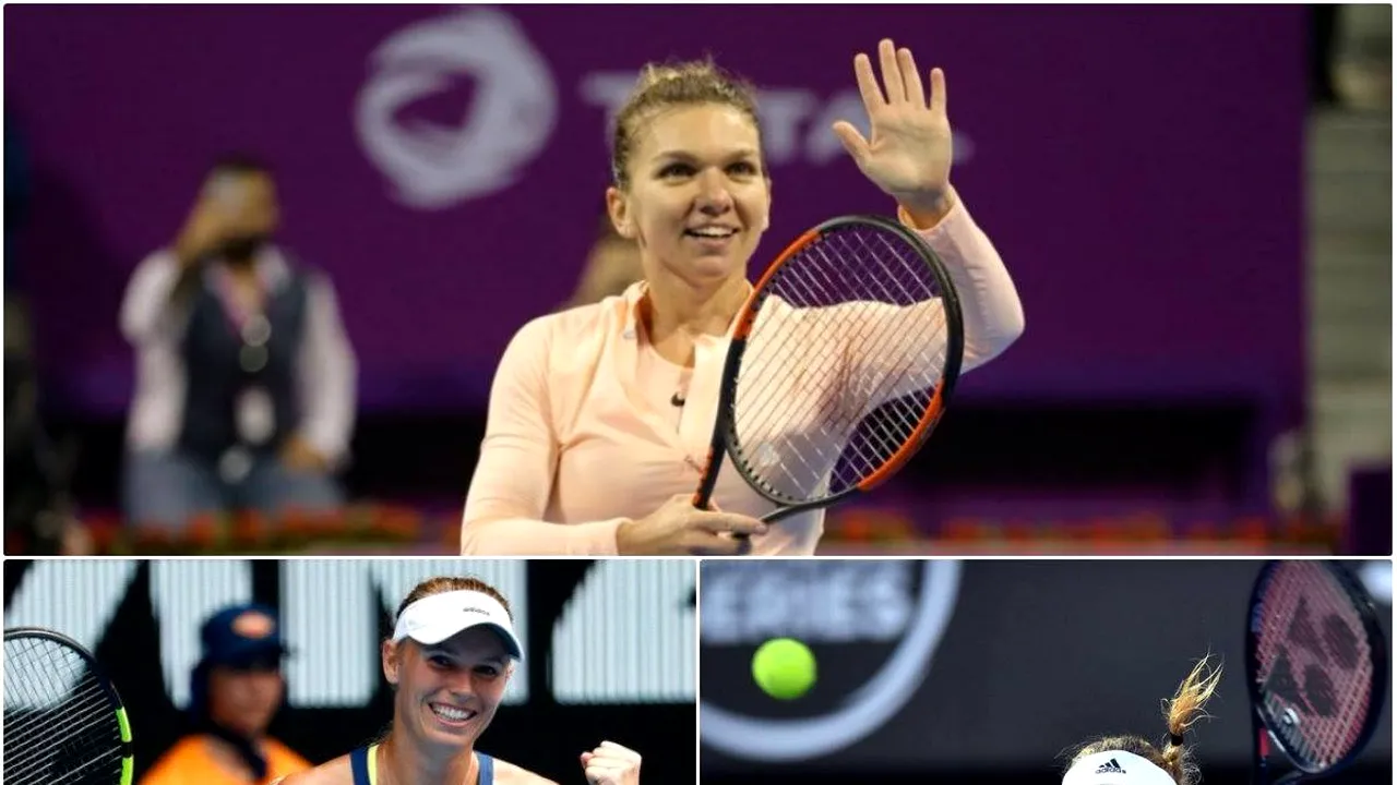 Doza amăruie de la Doha: Simona Halep a câștigat pe teren, dar a fost învinsă de durere. Românca s-a retras înainte de semifinale, iar Muguruza merge direct în finală. Wozniacki a câștigat derby-ul cu 'Angie' Kerber și rămâne numărul 1 WTA 
