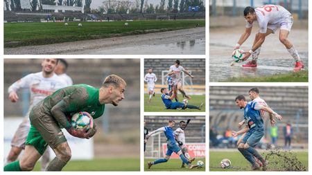 Mai ceva ca în ligile județene! FOTO | Condiția deplorabilă a gazonului stadionului din Brăila, la partida Dacia Unirea - FC Buzău. Ce spuneau conducătorii nou-promovatei înainte ca arena să fie omologată de FRF