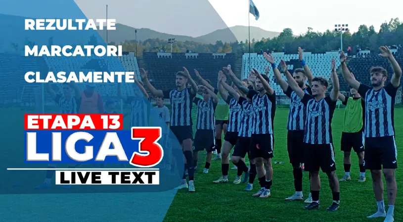 Etapa 13 Liga 3 | SCM Râmnicu Vâlcea pierde pentru prima dată în acest sezon, în fața unei nou-promovate. FCSB 2 a executat liderul seriei sale. Unirea Braniştea și Unirea Alba Iulia au dat cele mai multe goluri runda aceasta