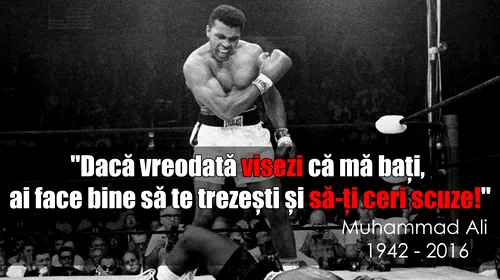 Moștenirea lui Muhammad Ali! „Sunt rău! Am ucis o piatră, am rănit o cărămidă și am spitalizat o stâncă…” 30 de citate memorabile ale fostului campion mondial din box | VIDEO