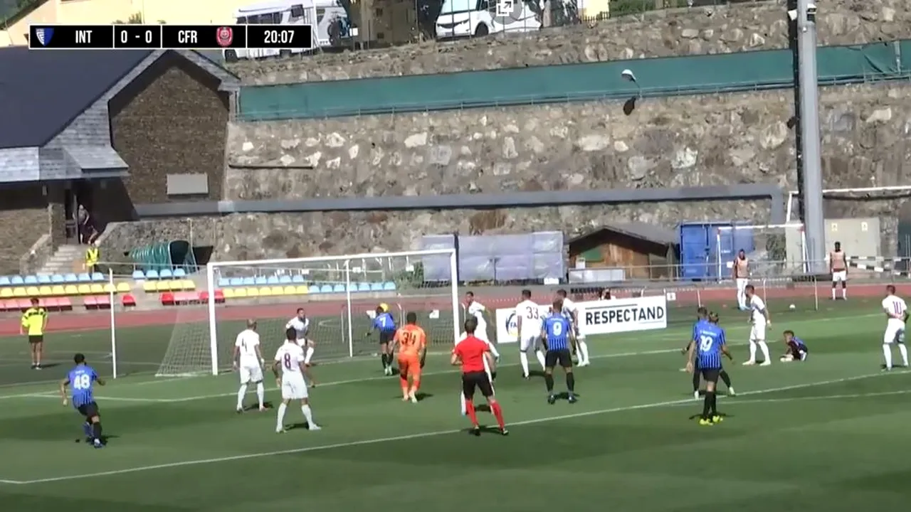 Cristi Bălgrădean, gafă incredibilă în fața amatorilor de la Inter d'Escaldes! Golul de cascadorii râsului luat de CFR Cluj | VIDEO