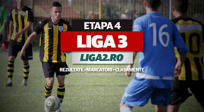 Rezultatele și marcatorii** etapei a 4-a a Ligii 3