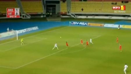 Stelistul Georgievski nu se dezminte nici la națională. VIDEO: A reușit un autogol antologic în amicalul cu Letonia