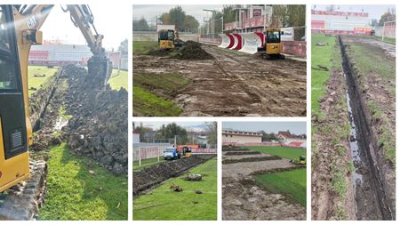 ”Război” pe cel mai modest gazon din prima parte a acestui sezon de Liga 2! Iarba e dată la o parte, se sapă tranșee, totul pentru a se asigura ”o mai bună calitate de joc”