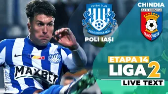 Poli Iași – Chindia începe la ora 17:00 și închide runda 14 din Liga 2. Tibor Selimeș debutează pe banca moldovenilor, Ilie Poenaru are scaunul șubred la Târgoviște
