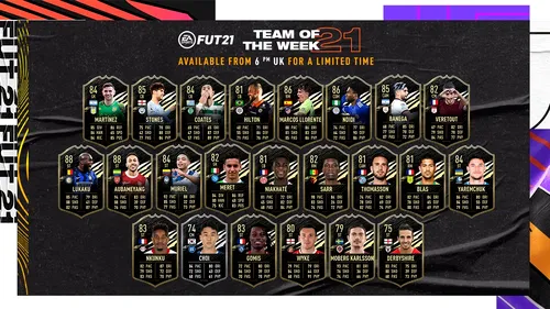 Evenimente în FIFA 21. Team Of The Week ajunge la ediția cu numărul 21 în Ultimate Team! Ce jucători se află în componența echipei