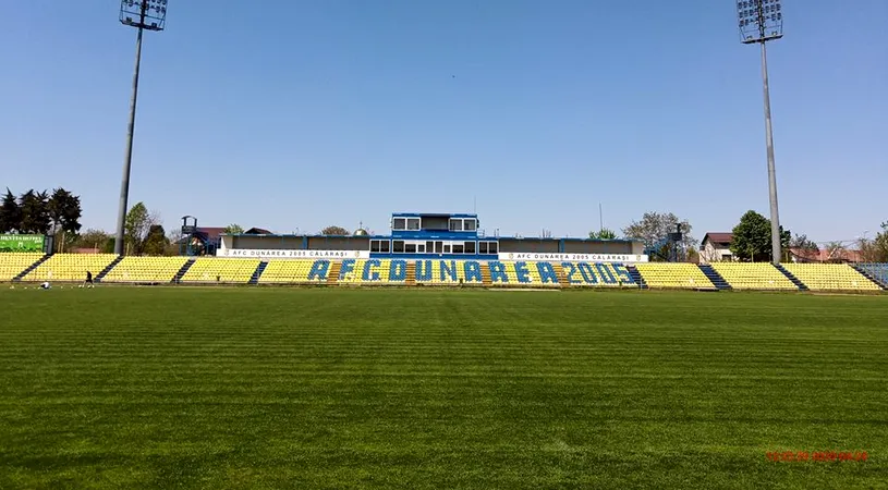 Stadionul din Călărași are nocturnă! Lucrările au fost finalizate sâmbătă, iar Dunărea o poate folosi încă de la primul meci | FOTO și VIDEO
